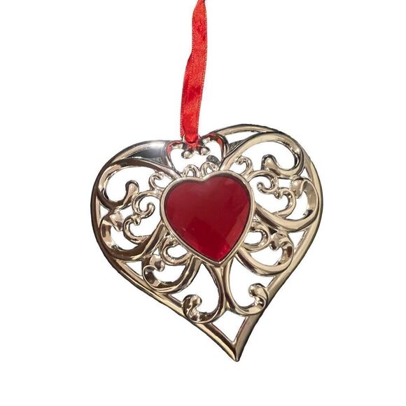 Lenox Heart Silver Plate ornament - Picture 1 of 8